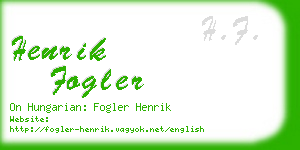 henrik fogler business card